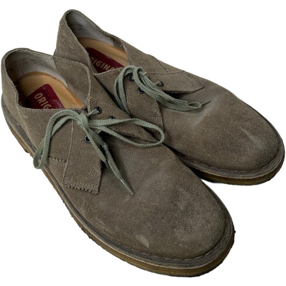 Clarks Original Mens DESERT KHAN Gray SUEDE Boots 7.5